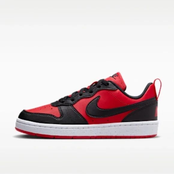 Nike Court Borough Low Recraft in Red and Black size 4 Youth - Picture 2 of 10